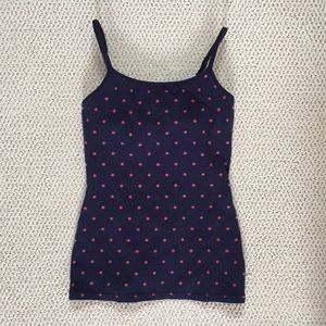 Tank top with Blue with red polka dots